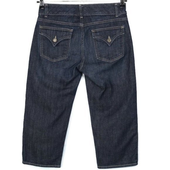 Gap Crop Capris Curvy Flare Jeans Stretch Flap‎ Pockets 6 28 - Picture 1 of 10